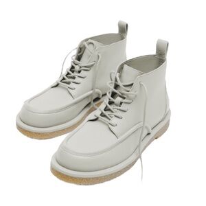 NEW Zara Bone White Laced Leather Boots